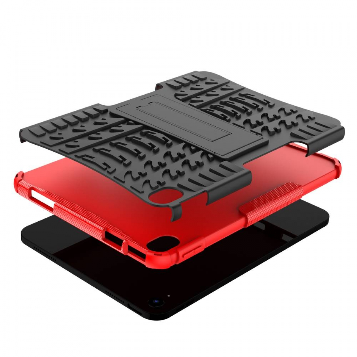 Stoßfest Thermoplastisches Tablethülle Apple 2i1 CASEONLINE Backcover Urethan, für Rot