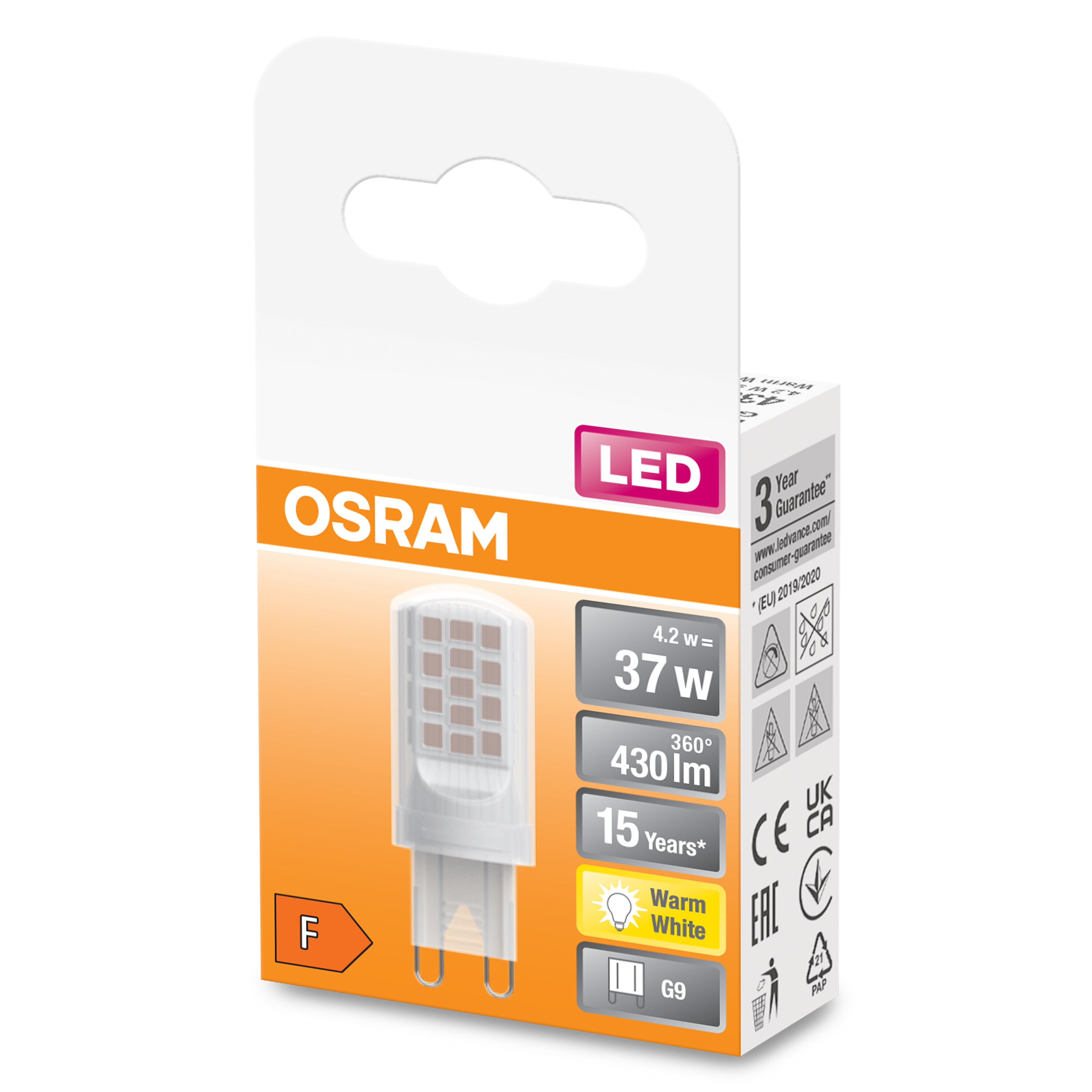 OSRAM  LED PIN G9 430 Lampe Warmweiß Lumen LED