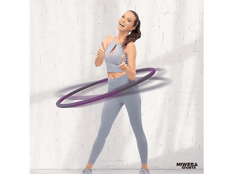 MIWEBA SPORTS Hula-Hoop-Reifen befüllbar grau lila Hula-Hoop-Reifen