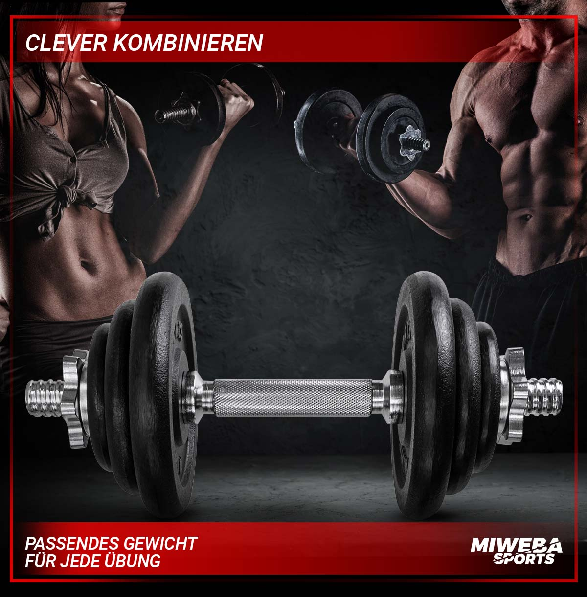 MIWEBA SPORTS  MKH120 Kurzhantel Set, Silber