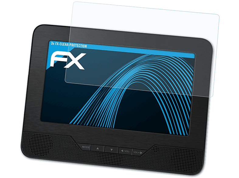 ATFOLIX 3x FX-Clear Displayschutz(für Sencor SPV 7771 Dual)