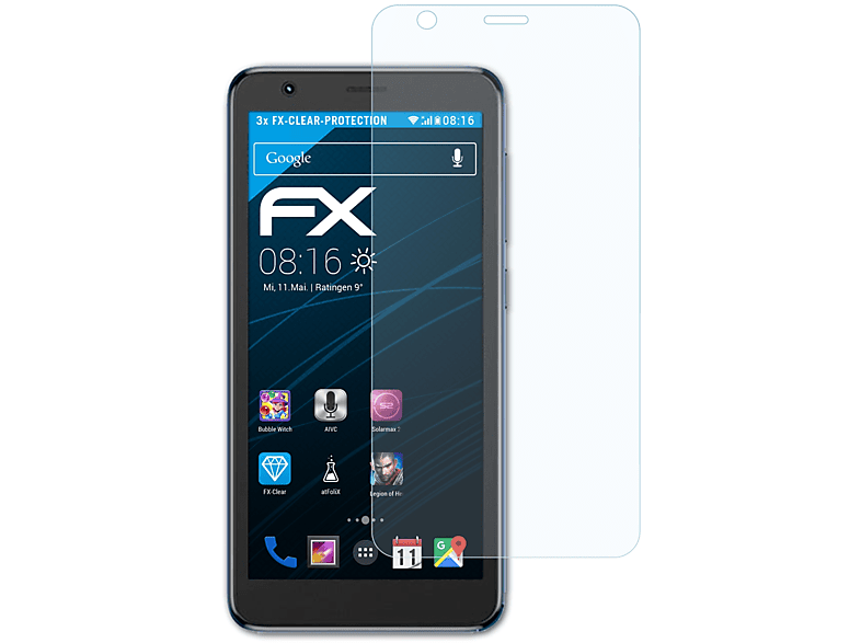 ATFOLIX 3x FX-Clear Displayschutz(für ZTE Blade L9)