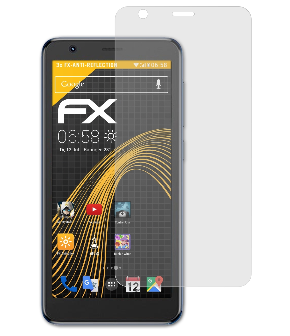 ATFOLIX 3x ZTE Displayschutz(für Blade FX-Antireflex L9)