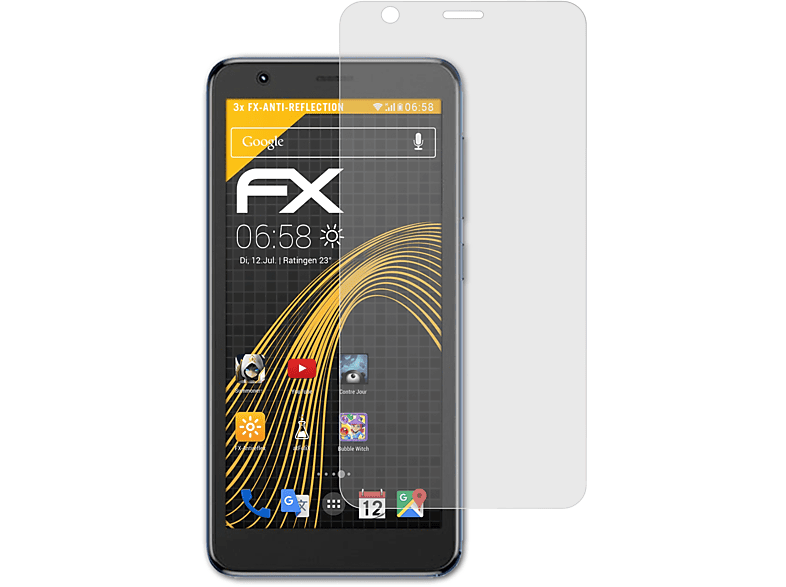 ATFOLIX 3x ZTE Displayschutz(für Blade FX-Antireflex L9)