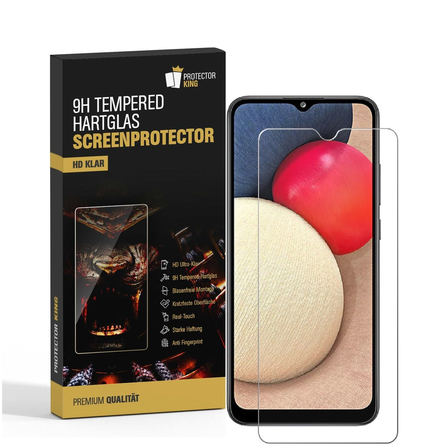 PROTECTORKING 2x 9H Displayschutzfolie(für Schutzglas KLAR A02s) HD Galaxy Hartglas Samsung