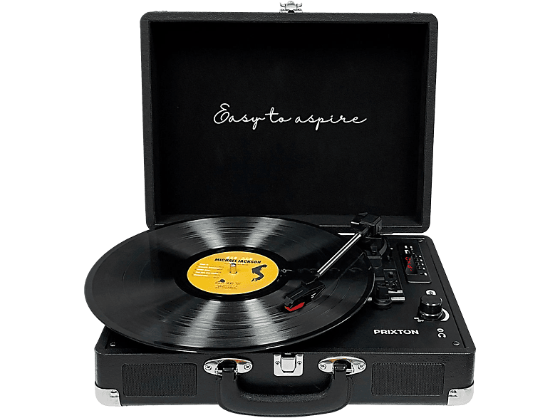 PRIXTON VC400 Schwarz Vinyl Vintage Plattenspieler
