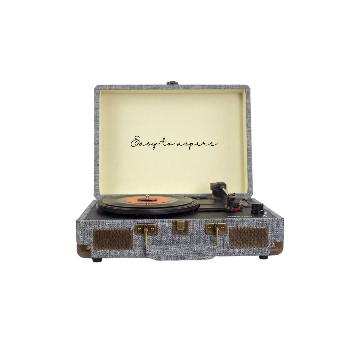 Tocadiscos - Prixton VC400, Reproductor Vinilo, Bluetooth, USB, Altavoces Incorporados, Diseño de Maleta, Gris