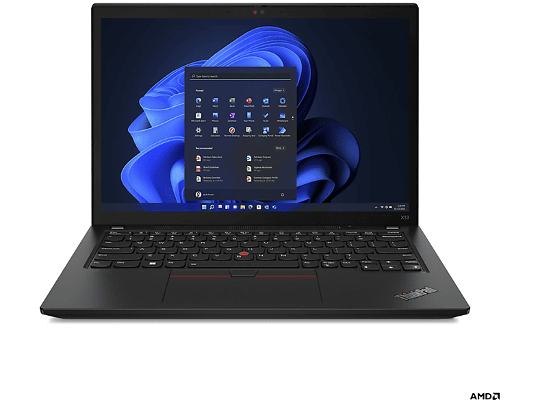 LENOVO ThinkPad X13 Display, 512 660M, W10P, Zoll GB R5-6650U 16/512GB mit Schwarz 4G SSD RAM, Notebook SSD, AMD Radeon 13,3 13.3\