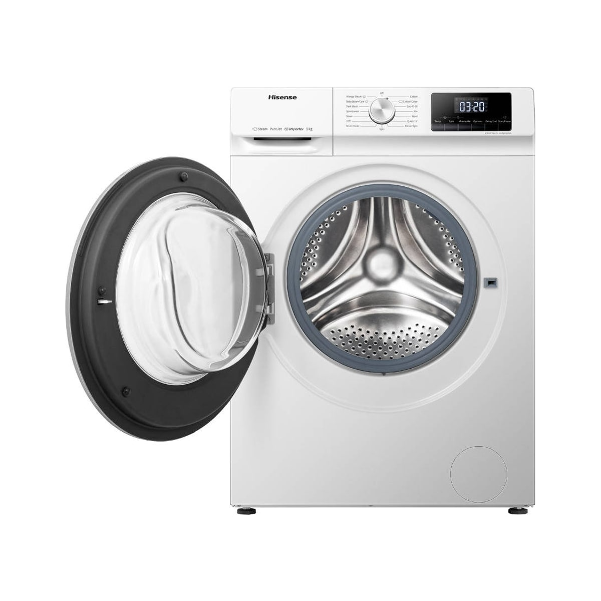 Lavadora carga frontal - WFQY901429VJM HISENSE, 9 kg, 15 programas, Blanco