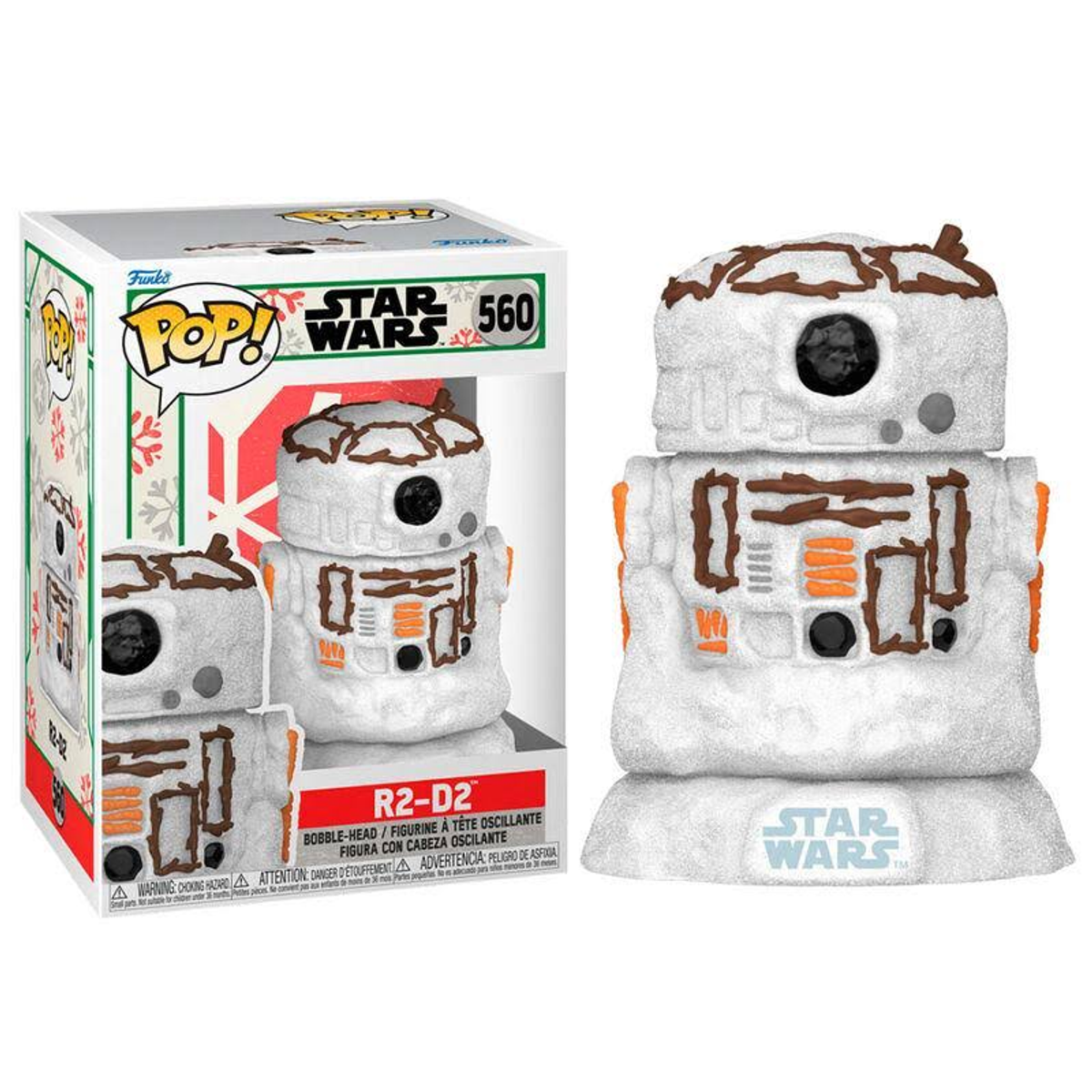 Figura Funko Pop di Star Wars R2-D2 in una scatola.