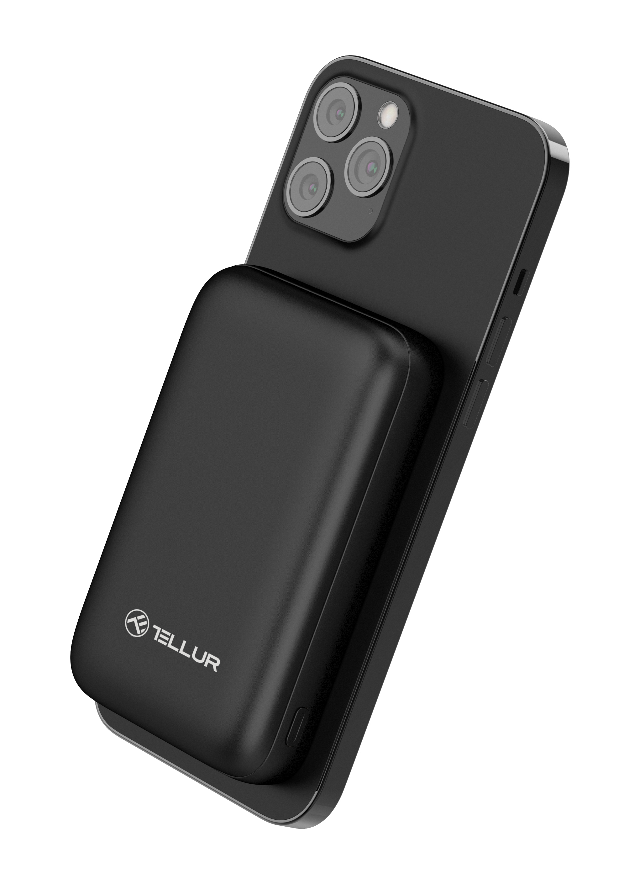 QC3.0 + 15W Powerbank (3.85V) WPD101 Compact 22.5W PD20W+Qi 10000mAh/38.5Wh TELLUR Pro 10000mAh, Schwarz