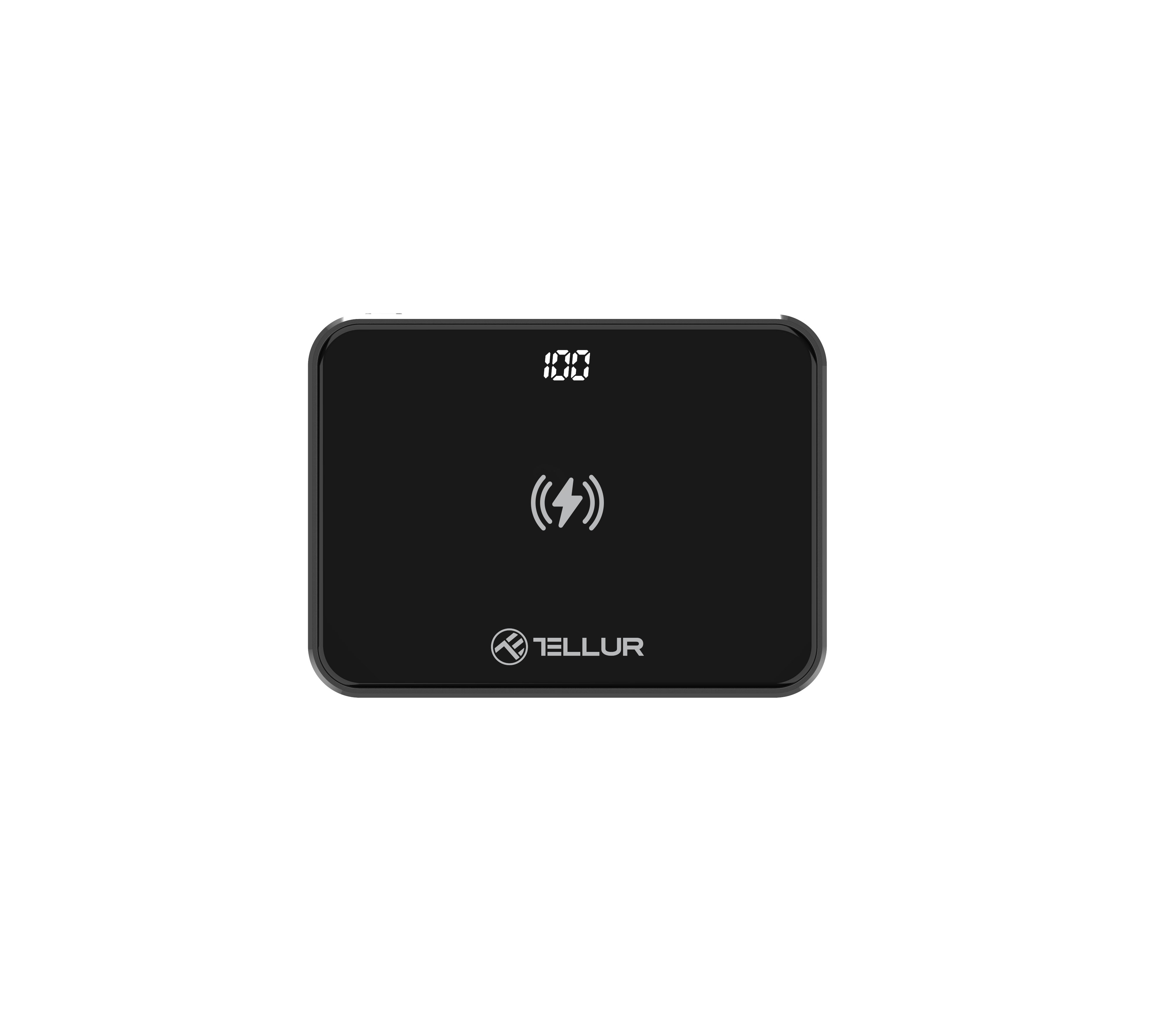 10000mAh 2xQC3.0 Qi 10000mAh GPD100 TELLUR Powerbank Schwarz PD + + Graphen