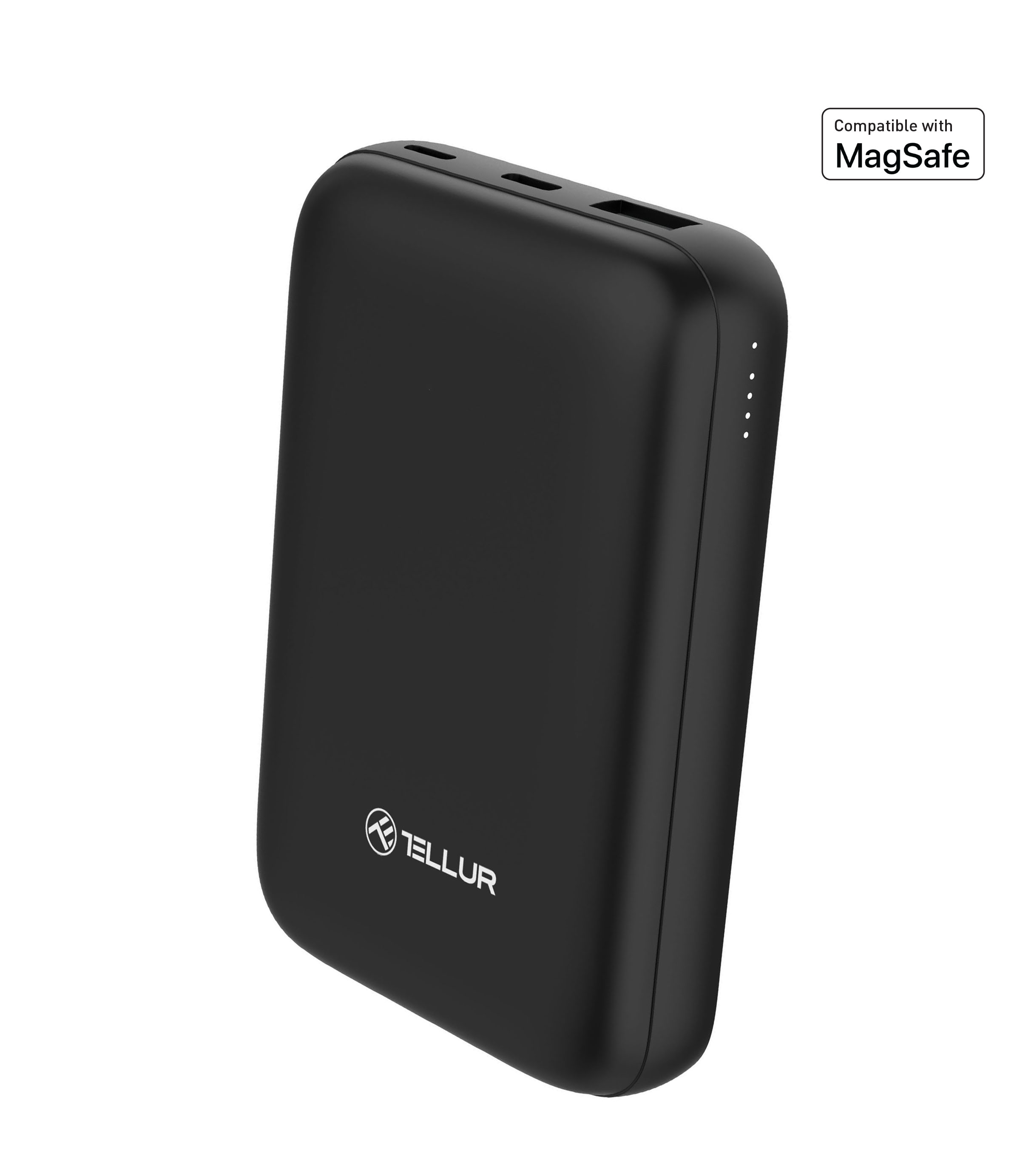 QC3.0 + 15W Powerbank (3.85V) WPD101 Compact 22.5W PD20W+Qi 10000mAh/38.5Wh TELLUR Pro 10000mAh, Schwarz