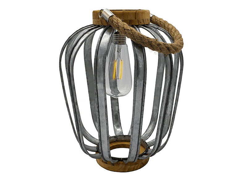 Lumisky TIKY Kabellose LED-Laterne – 27cm, Mehrfarbig/warmweiß, Dimmbar, Mit Bambusgriff, Bis 8h Laufzeit