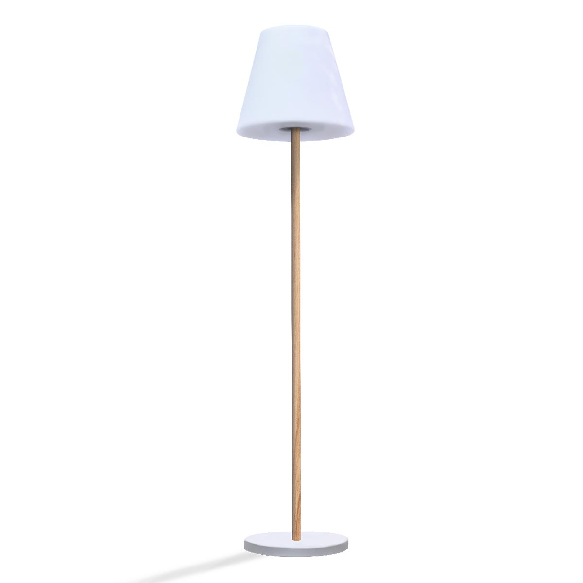 Helles Stehlampe, SOLAR STANDY Holz WOOD LUMISKY