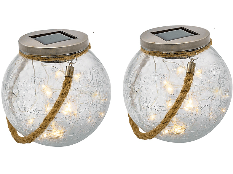 LUMI JARDIN 2x CRACK BALL Tischlampe, Transparent CORD