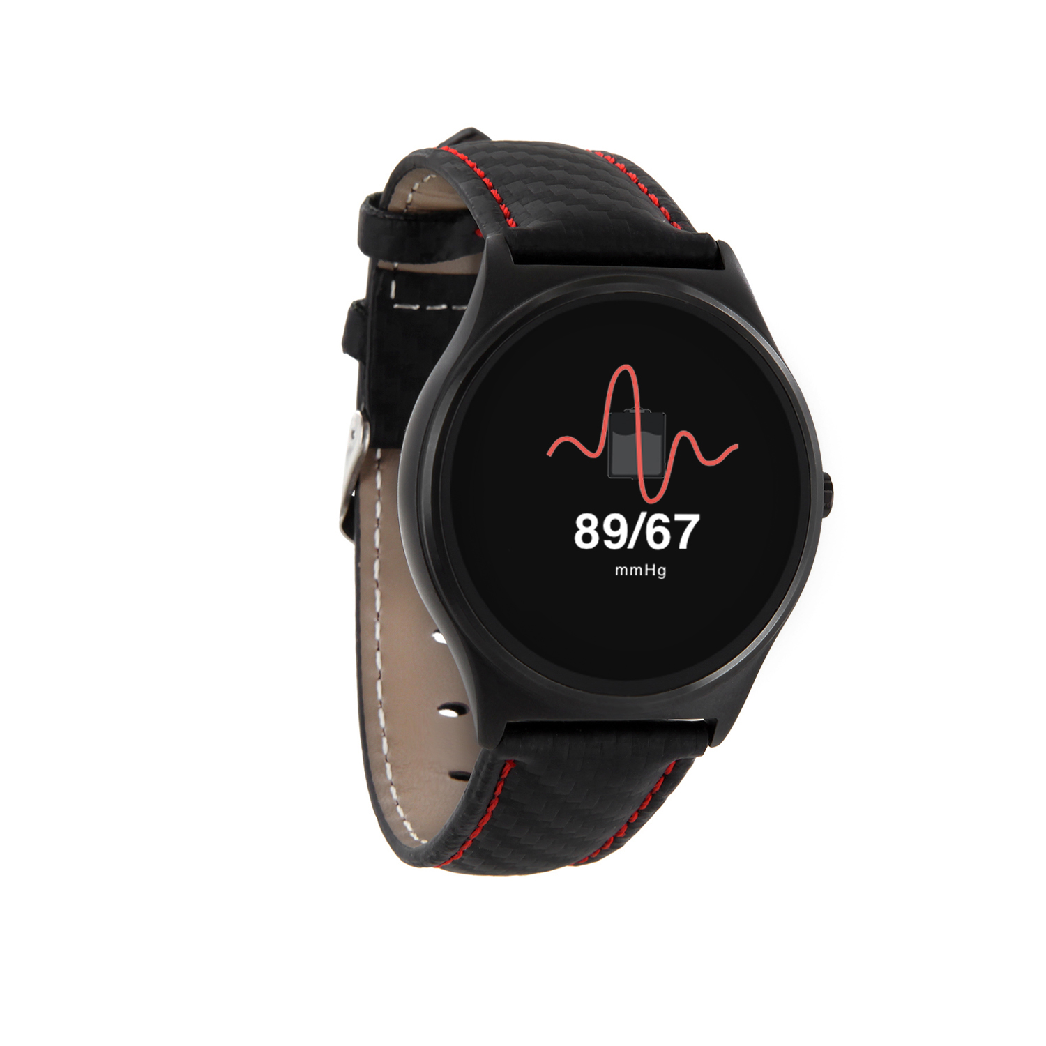 x PRIME XW II 22 Black 54016 Armband: X-WATCH XLYNE mm, Chrome BLACK / Black Red Gehäuse: RED Echtleder, 210 - QIN mm Carbon Metall Smartwatch CARBON