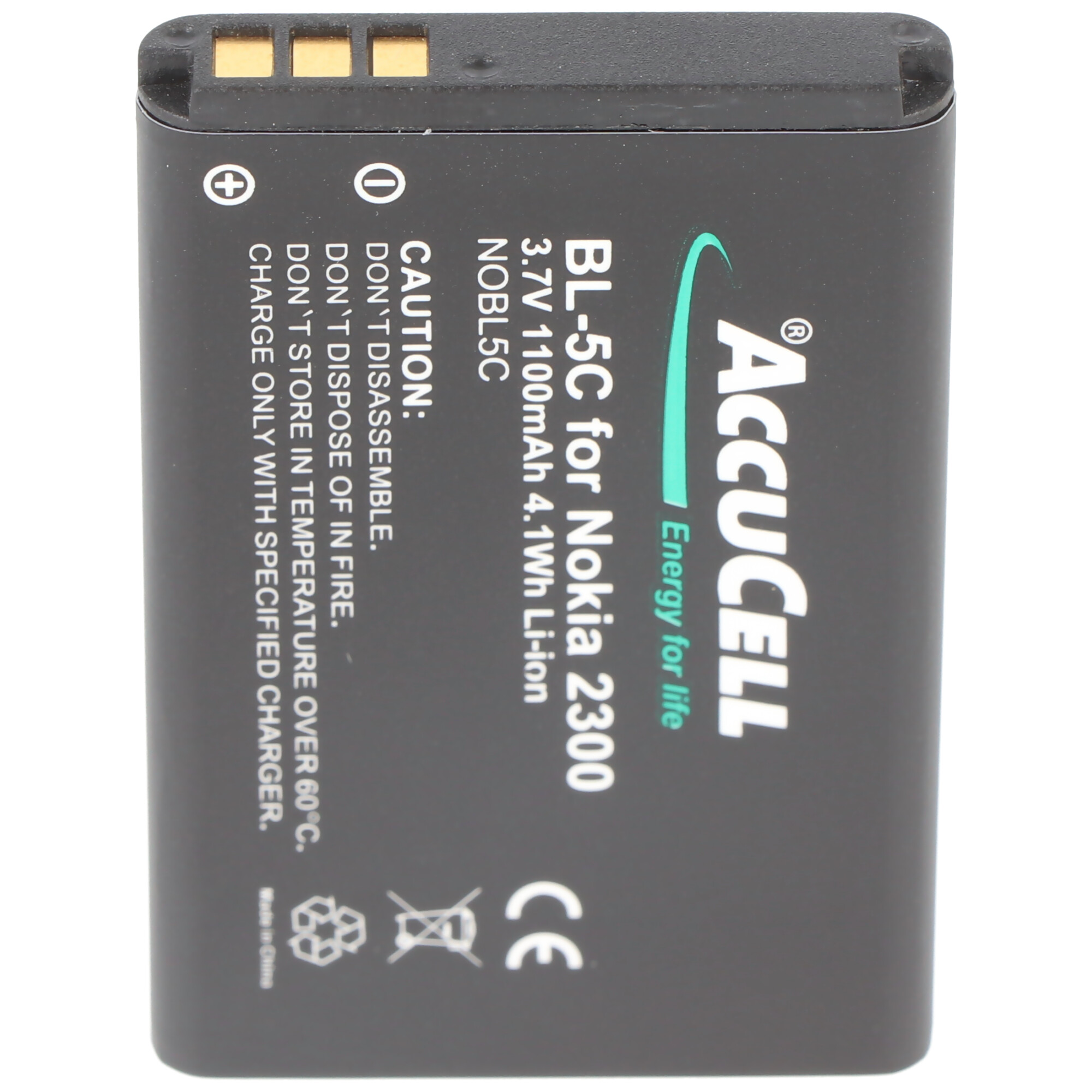 Lithium-Ionen für Handy-Akku, 6680, Nokia 1100 1100mAh BL-5C, - ACCUCELL mAh Li-Ion Akku passend