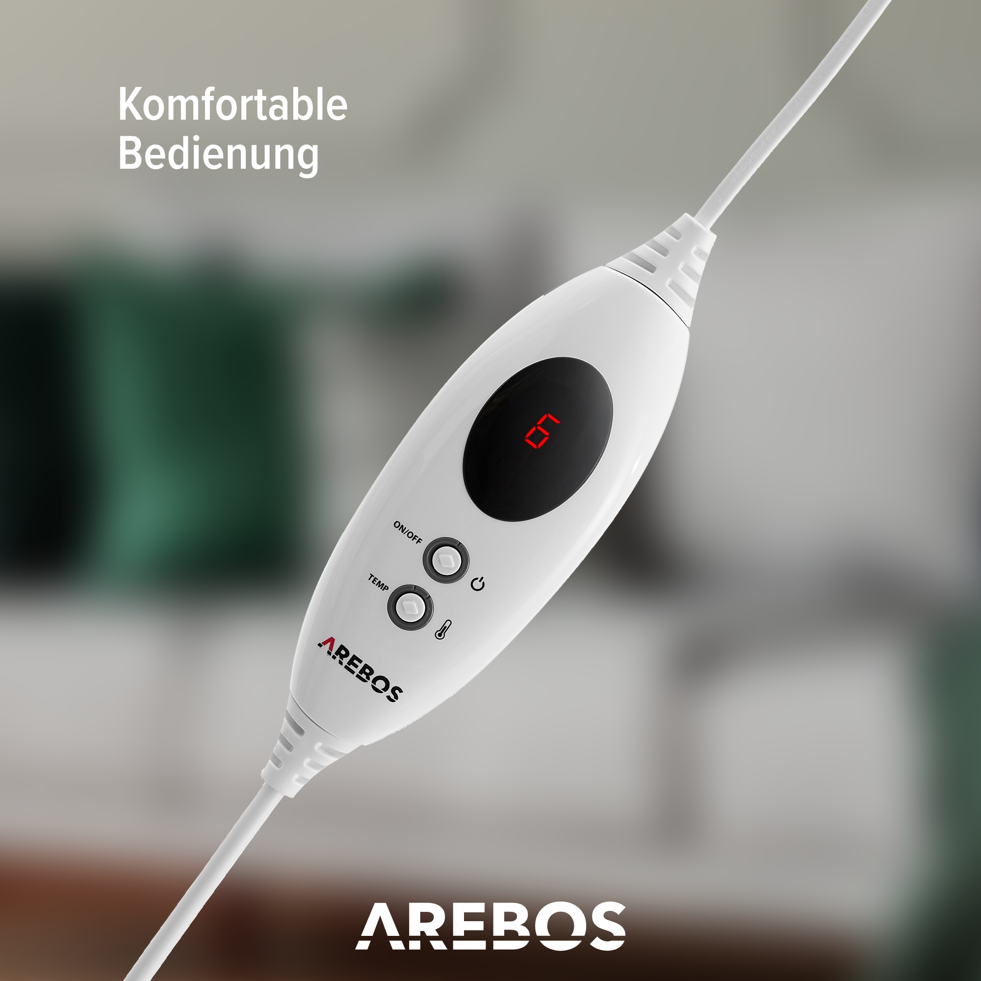 & Fernbedienung AREBOS mit | Heizweste Abschaltautomatik inkl LED- Überhitzungsschutz