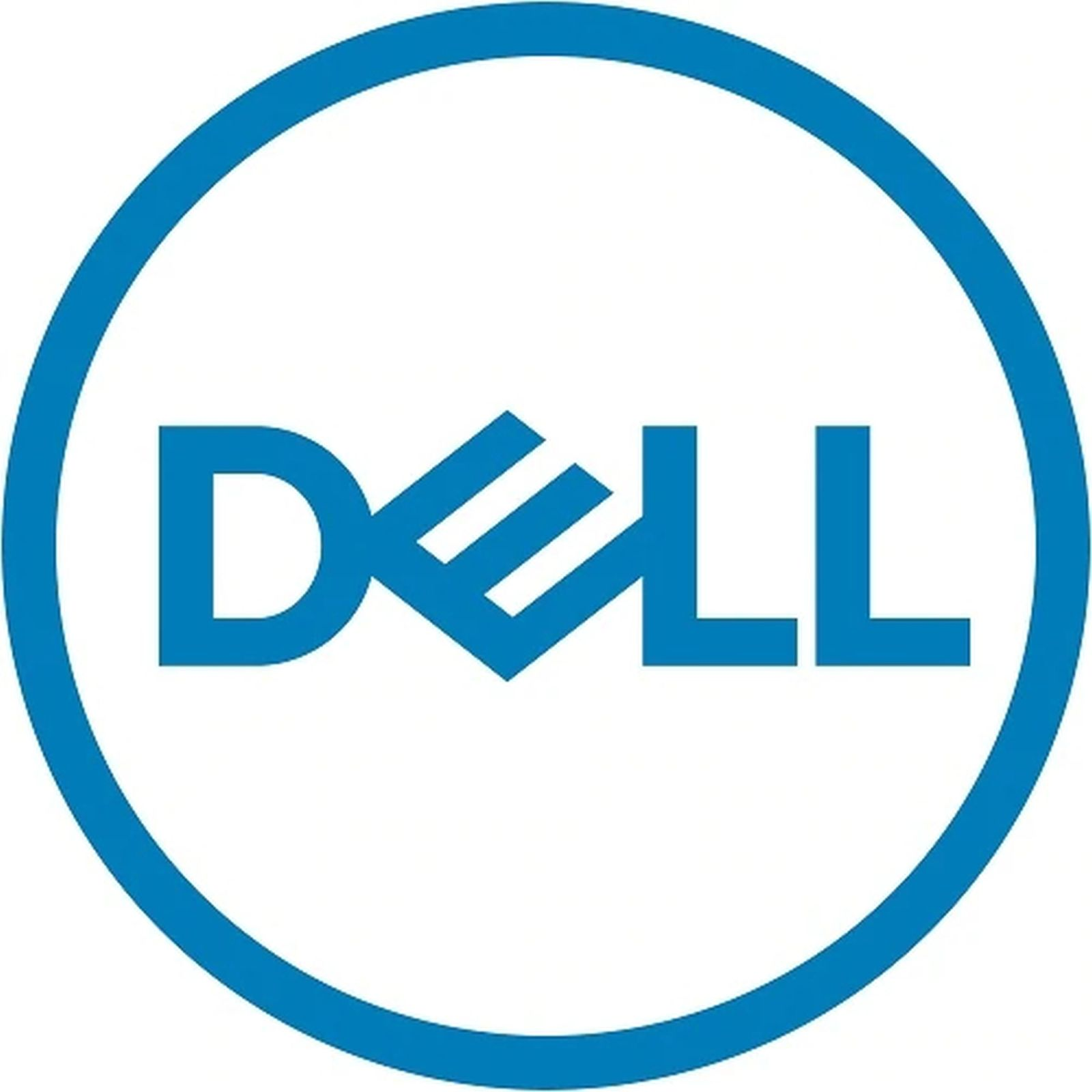 Das Dell-Logo, ein blauer Kreis mit einem geneigten 'D' und 'E'.