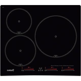 Placa de inducción - CATA 8063211, 3 zonas, 59 cm, Negro