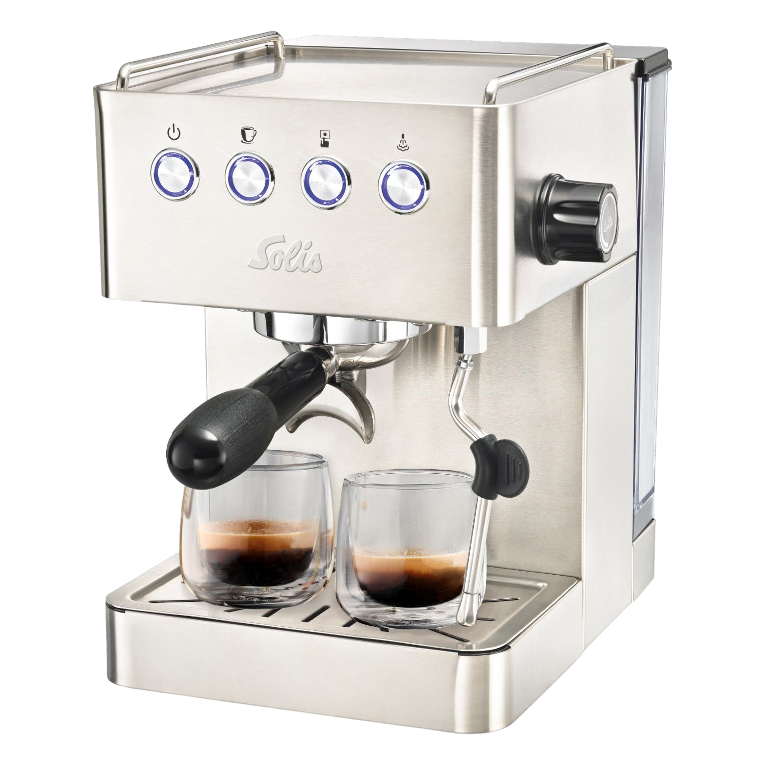 Espressomaschine OF SWITZERLAND Gusto Milchaufschäumer Barista Siebträgermaschine Gran 1014 | | SOLIS Silber