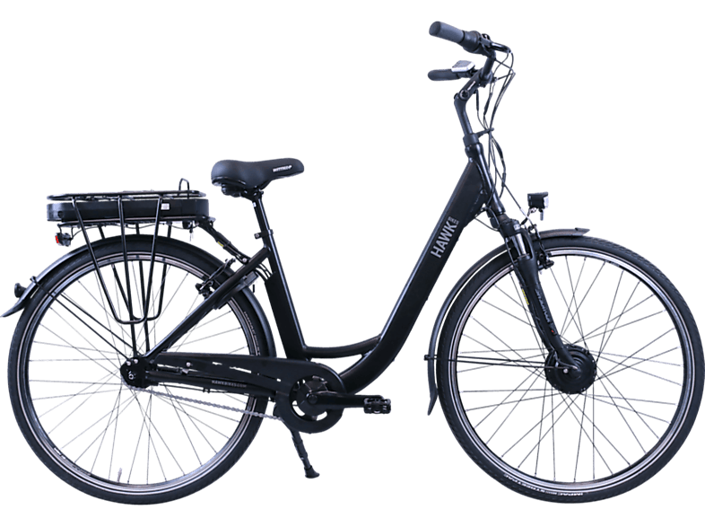 HAWK eCity Wave Citybike (Laufradgröße: 28 Zoll, Unisex-Rad, 468, schwarz)
