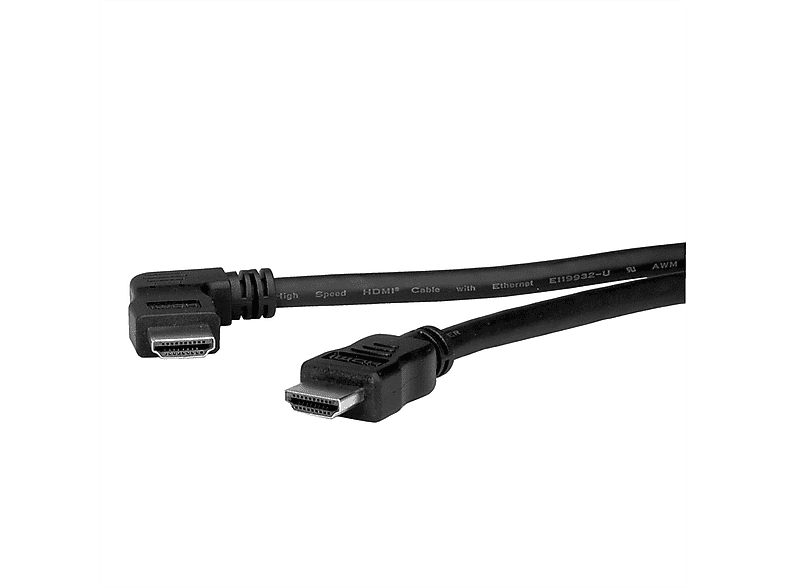 ROLINE HDMI High Speed Kabel mit Ethernet, linksgewinkelt HDMI High Speed mit Ethernet Kabel
