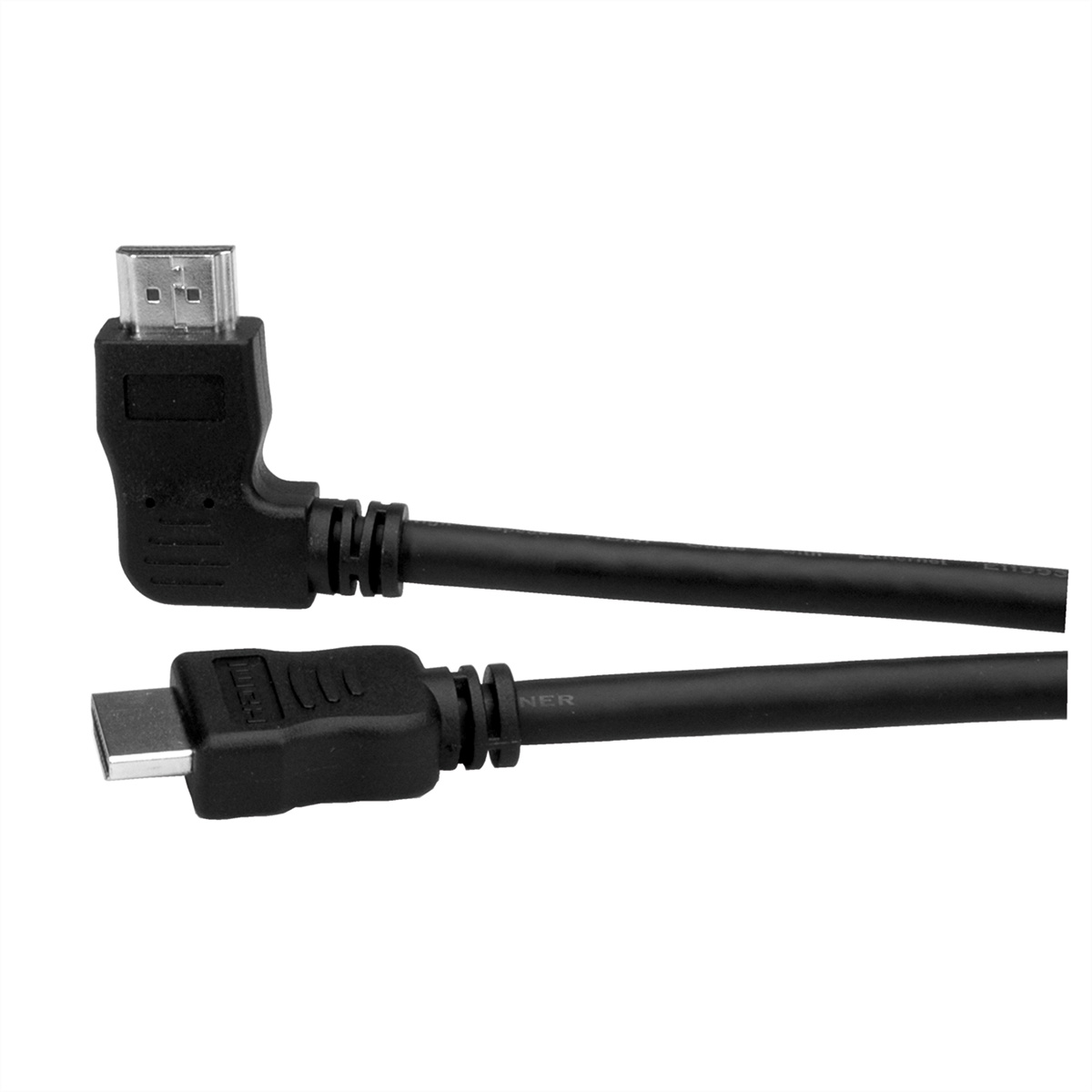 ROLINE HDMI High Ethernet Speed mit Kabel linksgewinkelt mit HDMI Ethernet, Speed Kabel High