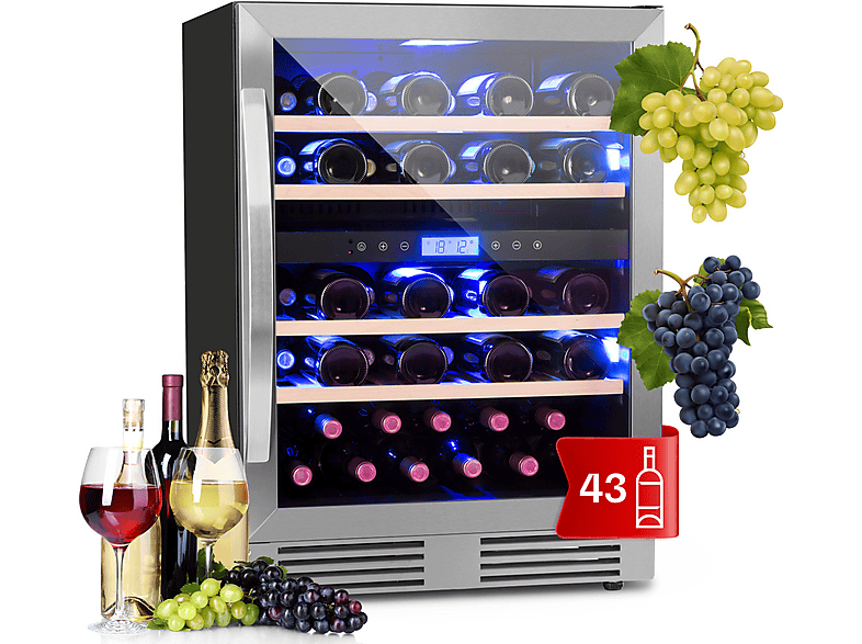 KLARSTEIN Vinovilla Duo43 Weinkühlschrank (EEK G, Edelstahl)