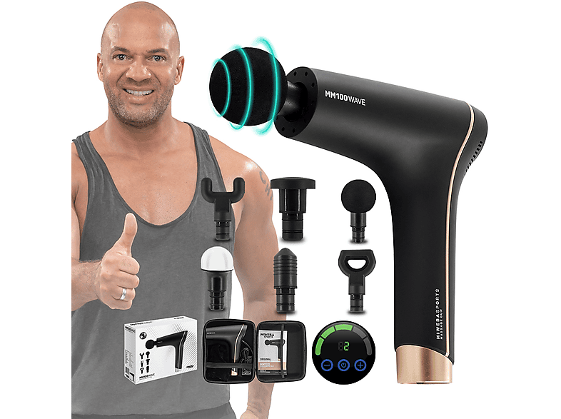 MIWEBA SPORTS Massagegerät MM100 Massagepistole, Schwarz/Gold MediaMarkt