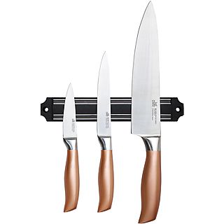 Cuchillos de cocina - BERGNER Set 3 cuchillos+barra magnética acero inoxidable infinity just for chefs, Multicolor