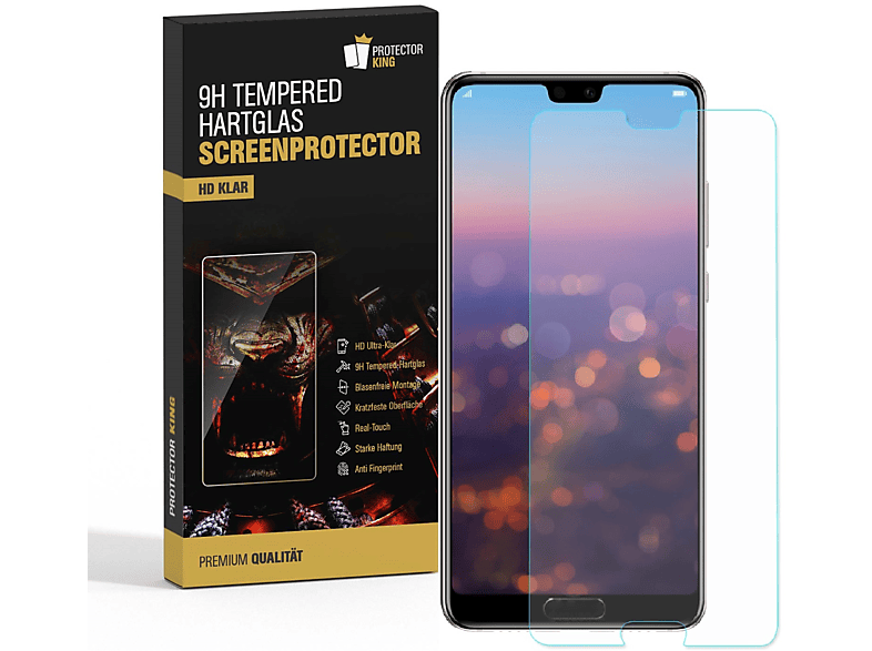 PROTECTORKING 2x 9H Hartglas Schutzglas HD KLAR Displayschutzfolie(für Huawei P20)