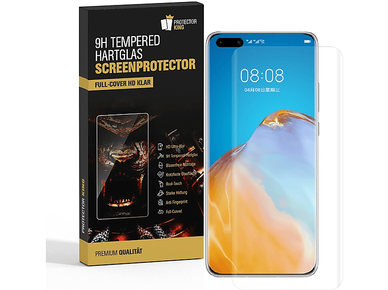 CURVED Huawei HD Pro) FULL 1x PROTECTORKING Schutzglas P40 KLAR Displayschutzfolie(für Hartglas 9H