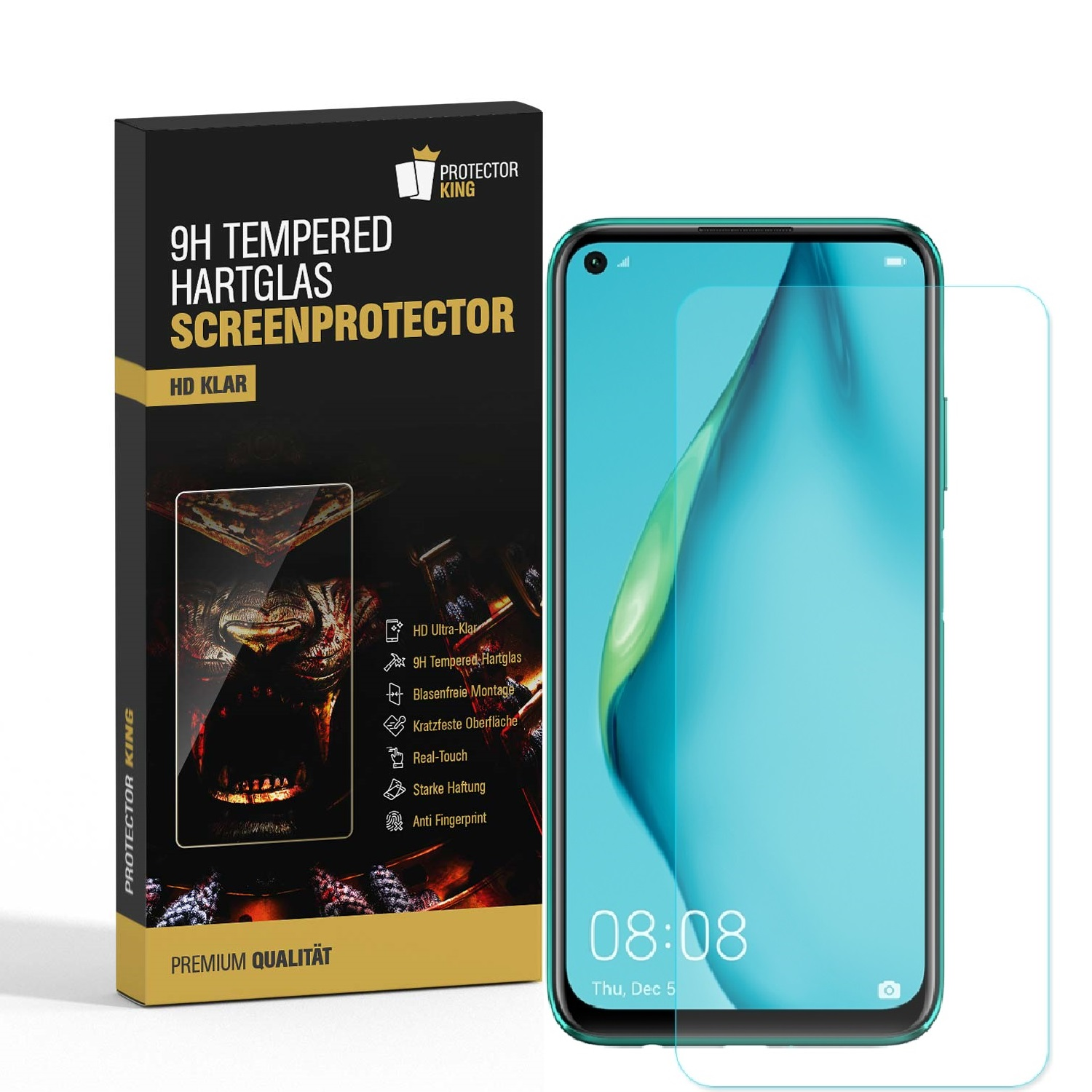 PROTECTORKING 1x 9H Schutzglas HD Huawei Displayschutzfolie(für P40 Lite) KLAR Hartglas