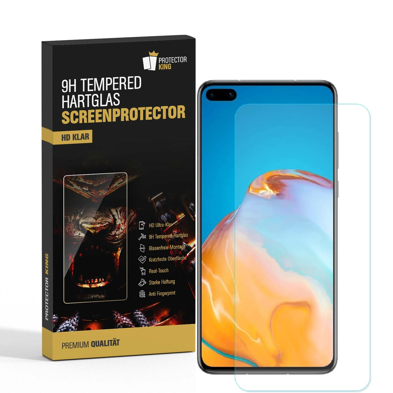 PROTECTORKING P40) 1x Schutzglas HD KLAR Displayschutzfolie(für 9H Huawei Hartglas