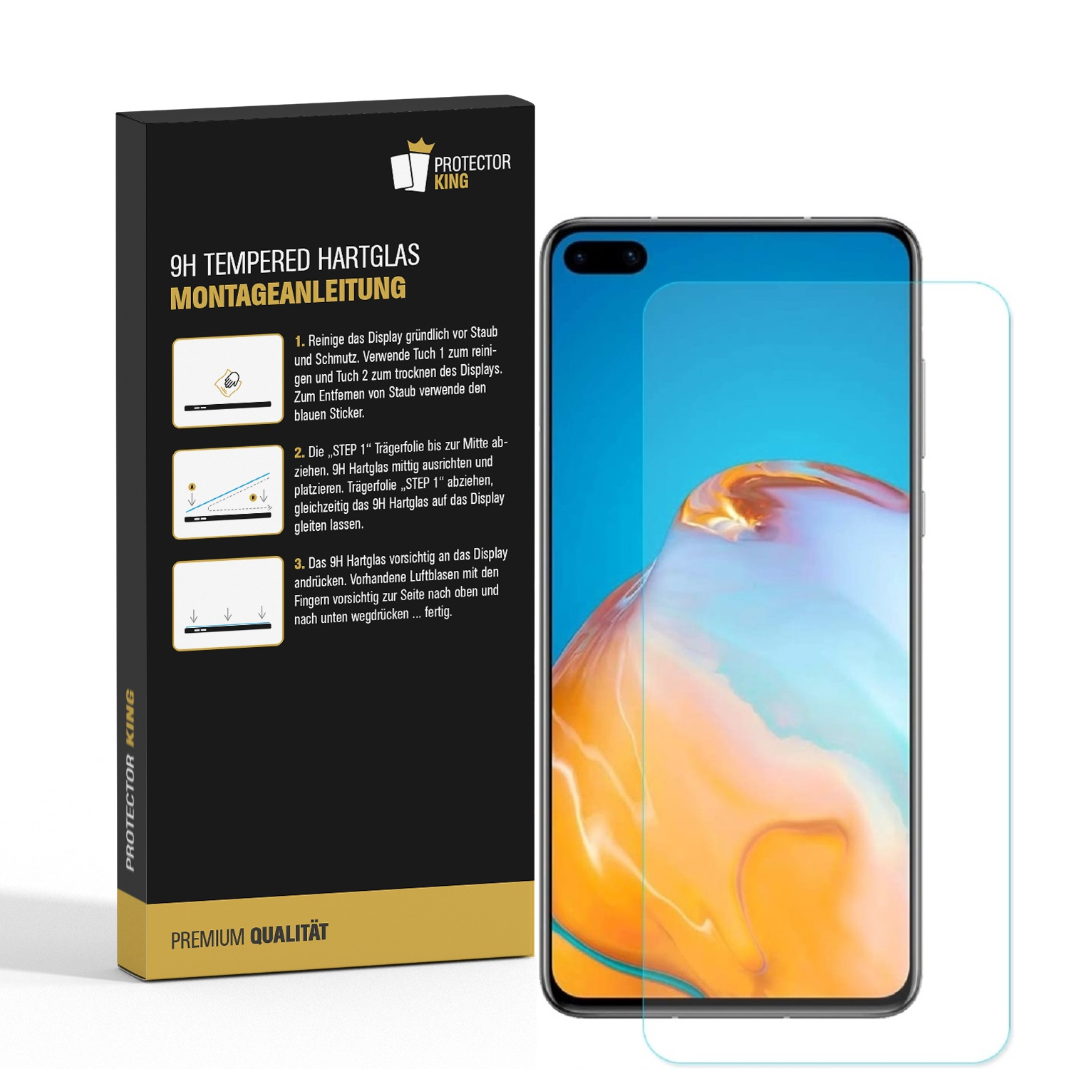 PROTECTORKING 2x 9H Huawei KLAR Schutzglas Hartglas HD Displayschutzfolie(für P40)