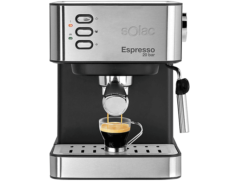 Cafetera express - SOLAC CE4481, 20 bar, 850 W, Acero Inoxidable
