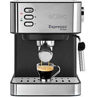 Cafetera express - SOLAC CE4481, 20 bar, 850 W, Acero Inoxidable