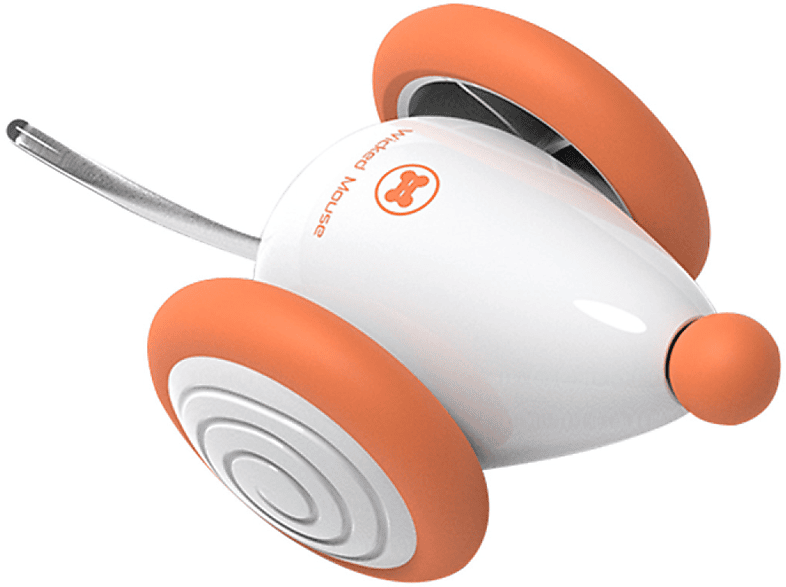 INF Maus Interaktives Spielzeug für Katze Haustier-Spielzeug Orange/Weiß USB-Aufladung