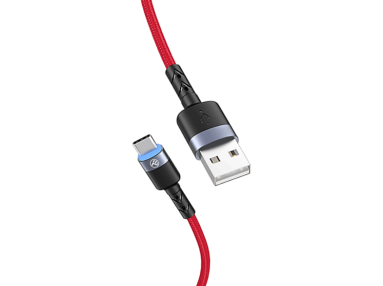 TELLUR USB zu Datenkabel 3A Typ-C mit LED-Licht