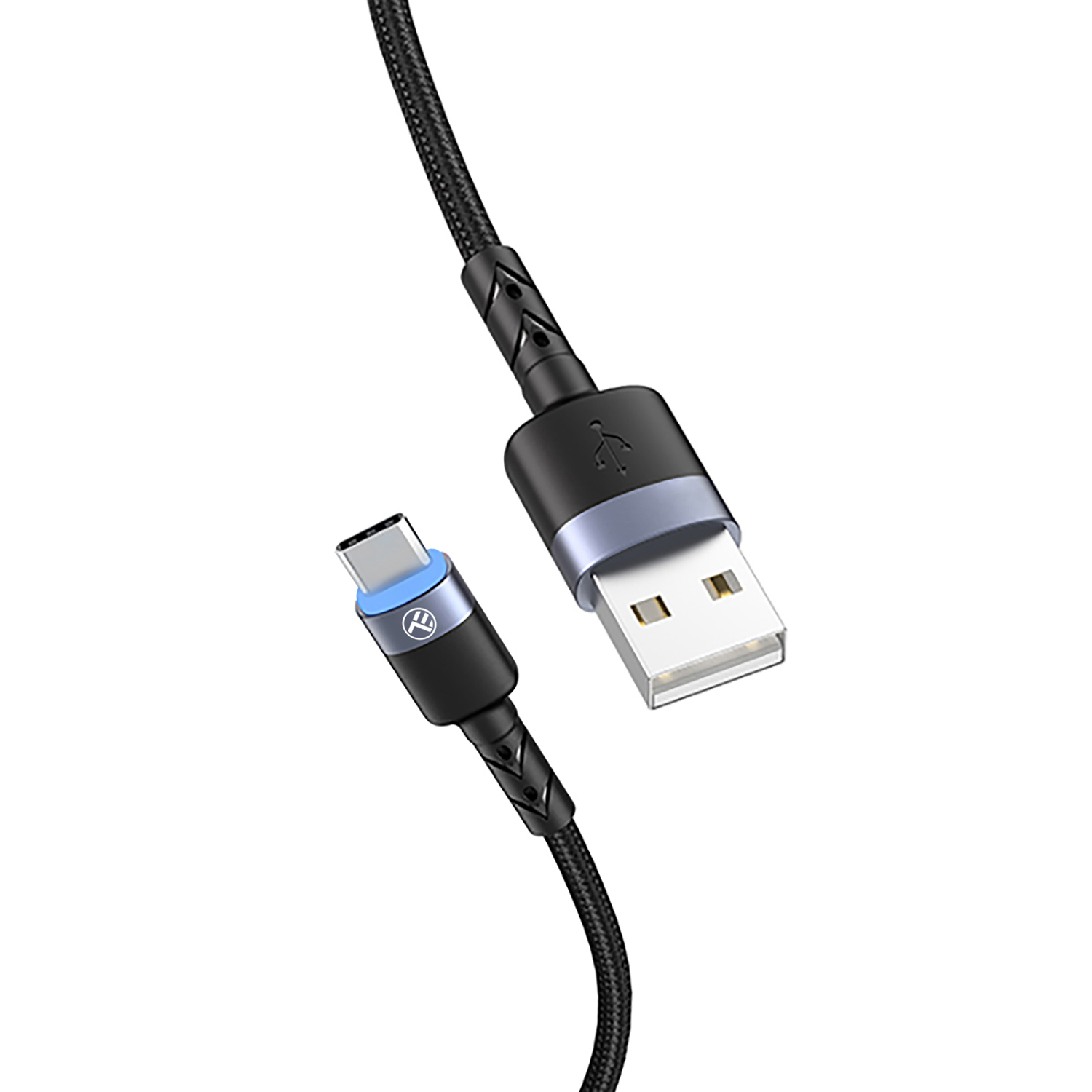 TELLUR USB zu Typ-C, geflochten Datenkabel LED, Nylon