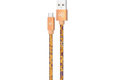Cable USB  - Graffiti, 3A TELLUR, Orange