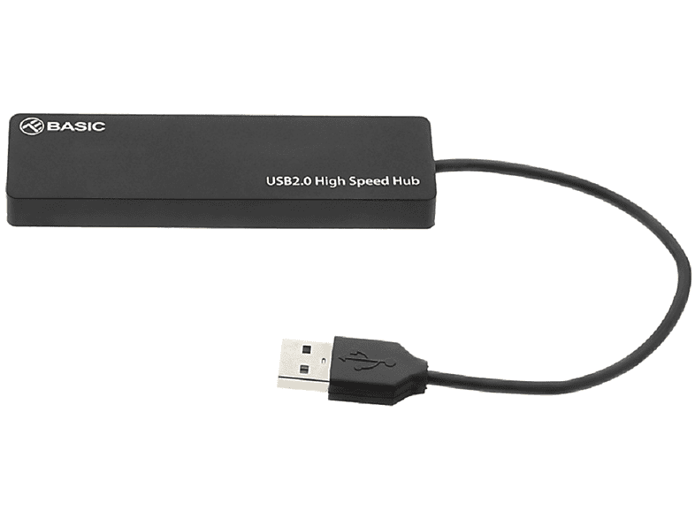 TELLUR Einfach, 4 Anschlüsse, USB 2.0, USB Hub, Schwarz