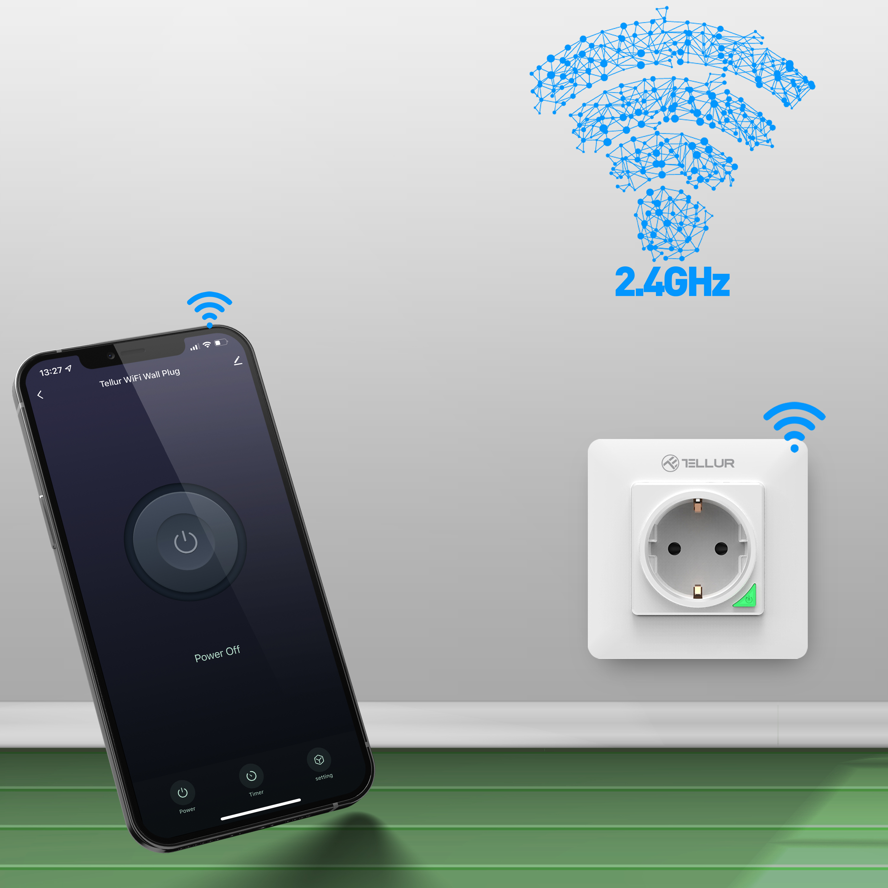 Smart TELLUR 16A Plug Steckdose Wifi, 3000W,