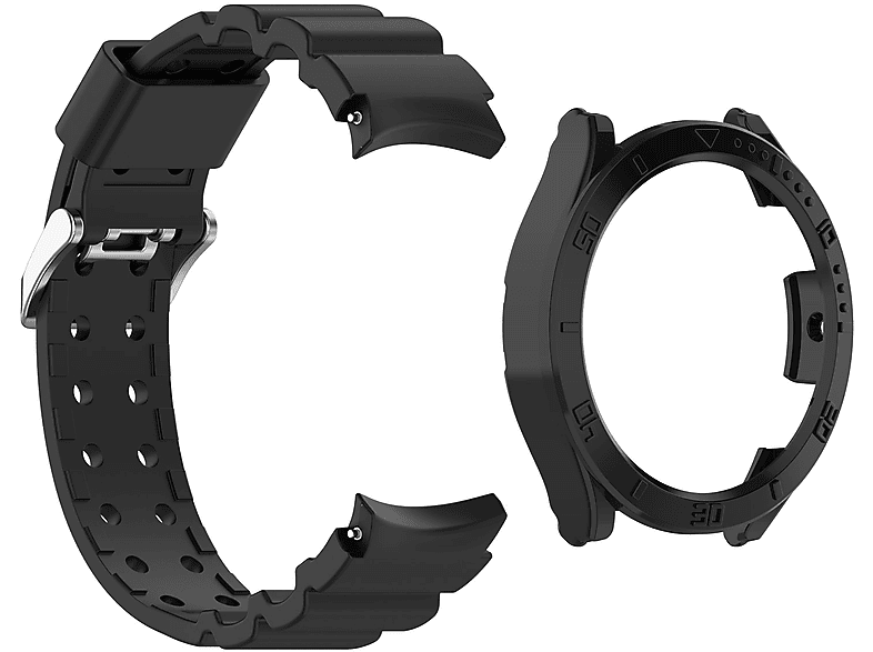 INF Silikonarmband, Ersatzarmband, Galaxy watch5/watch4 schwarz (40mm), Samsung