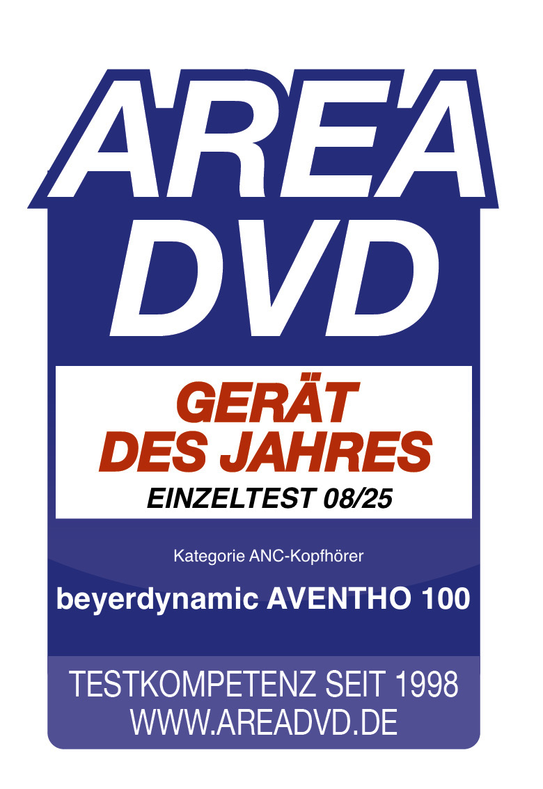 AREA DVD Auszeichnung: Gerät des Jahres, ANC-Kopfhörer beyerdynamic AVENTHO 100.