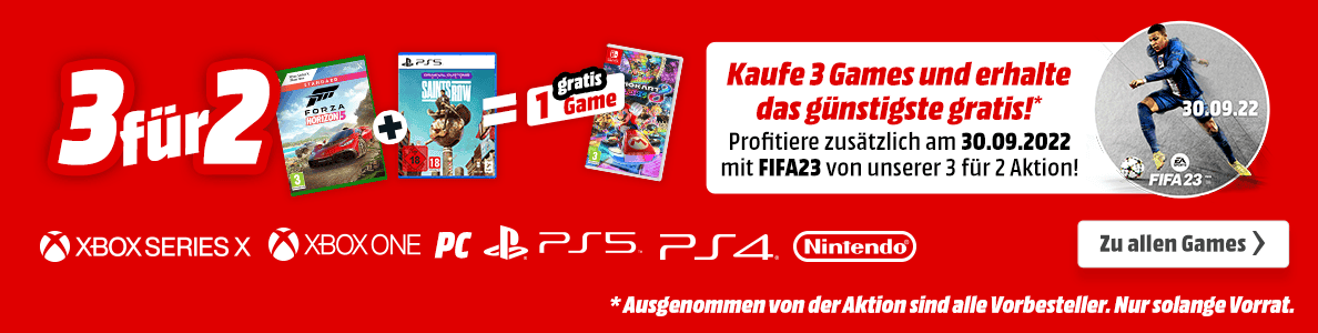 3 für 2 Games Aktion