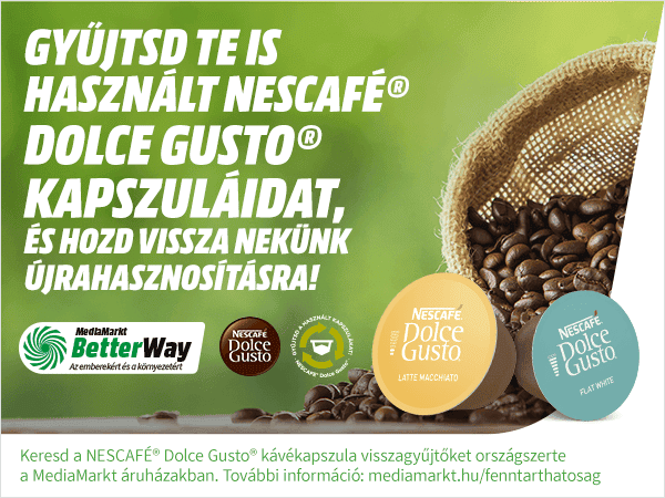 Minden áruházunkban leadhatod a Nescafé® Dolce Gusto® használt kávékapszulákat
