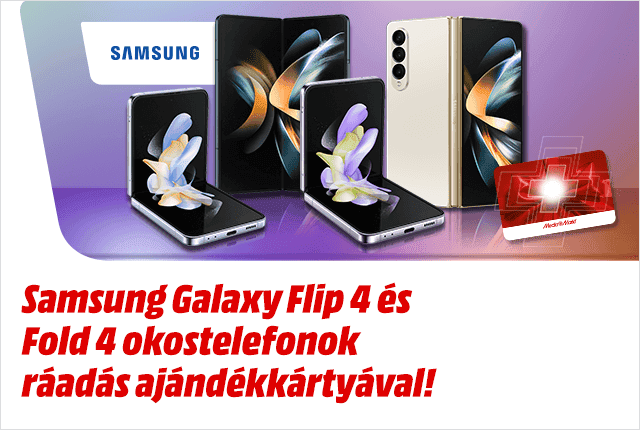 Samsung Galaxy Flip 4 és Fold 4 ajándékkártyával!